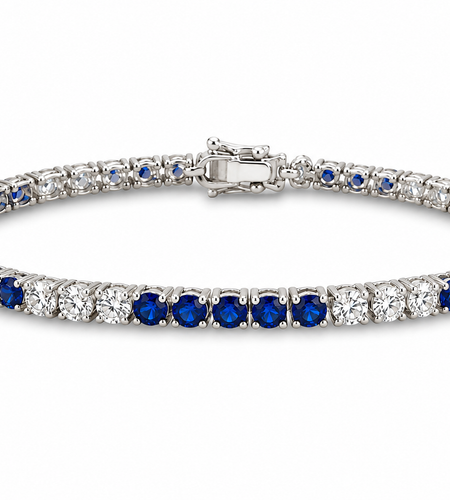 Blue Elegance Tennis Bracelet