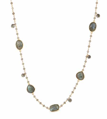 Long Necklace with natural stones