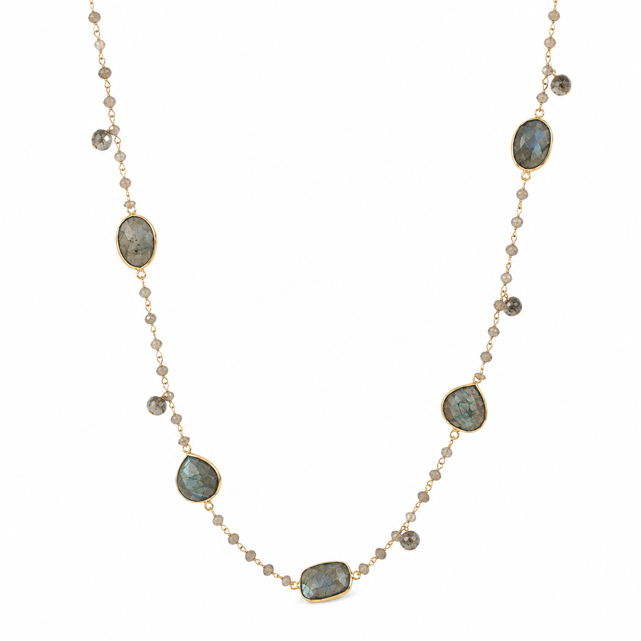 Long Necklace with natural stones