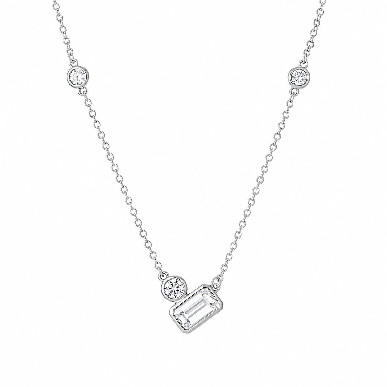 Double Shape Cz necklace
