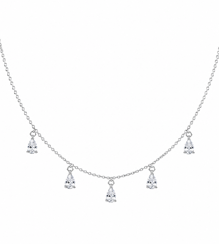 Crystal Cascade Drops Necklace