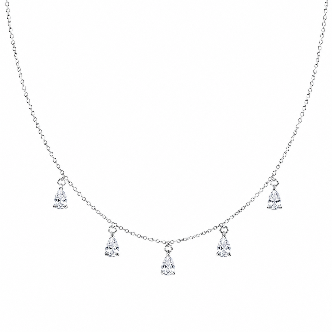 Crystal Cascade Drops Necklace