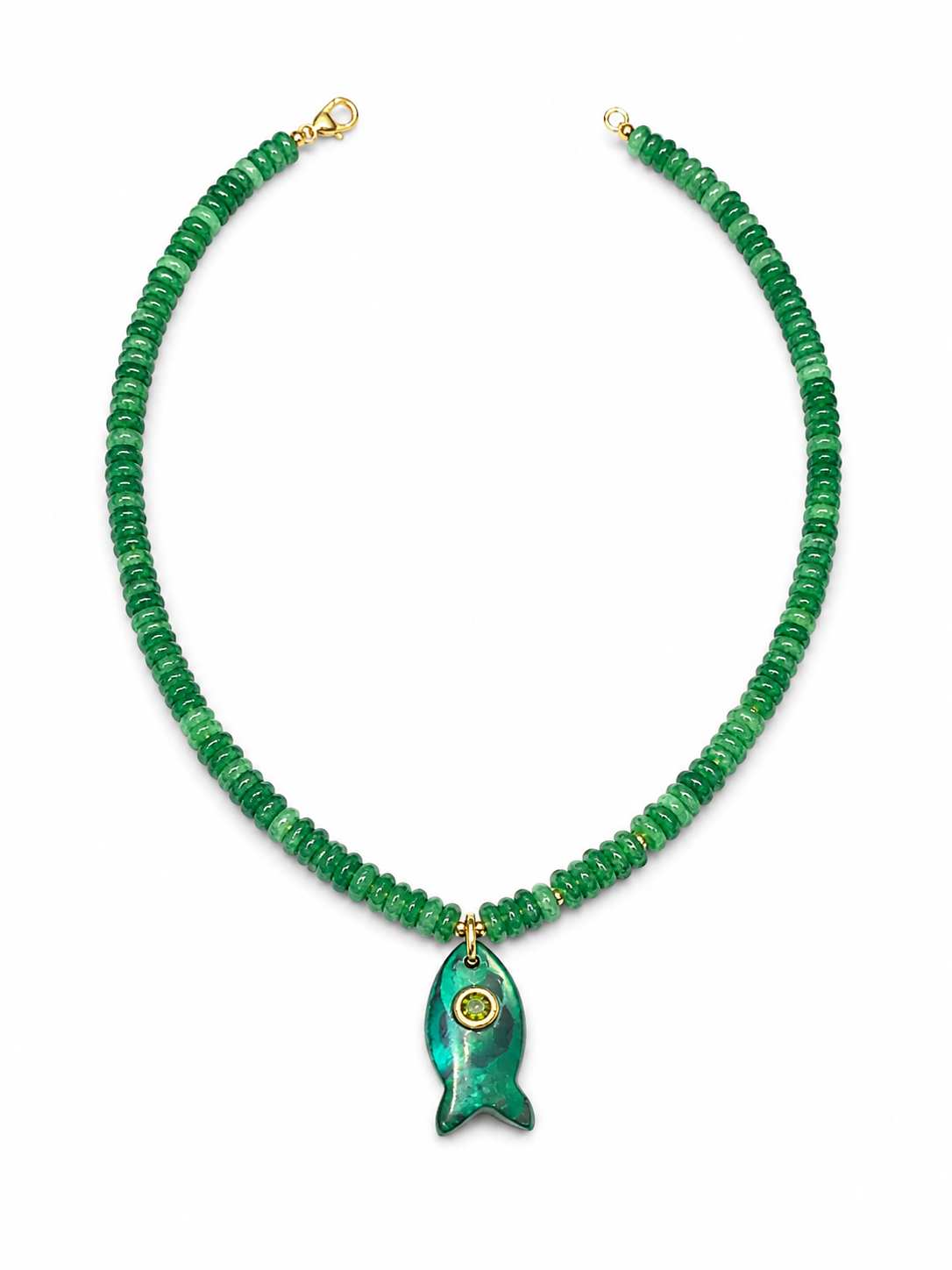 Emerald Guardian Fish Necklace
