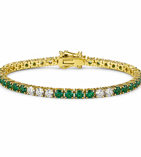 Emerald & Crystal Tennis Bracelet