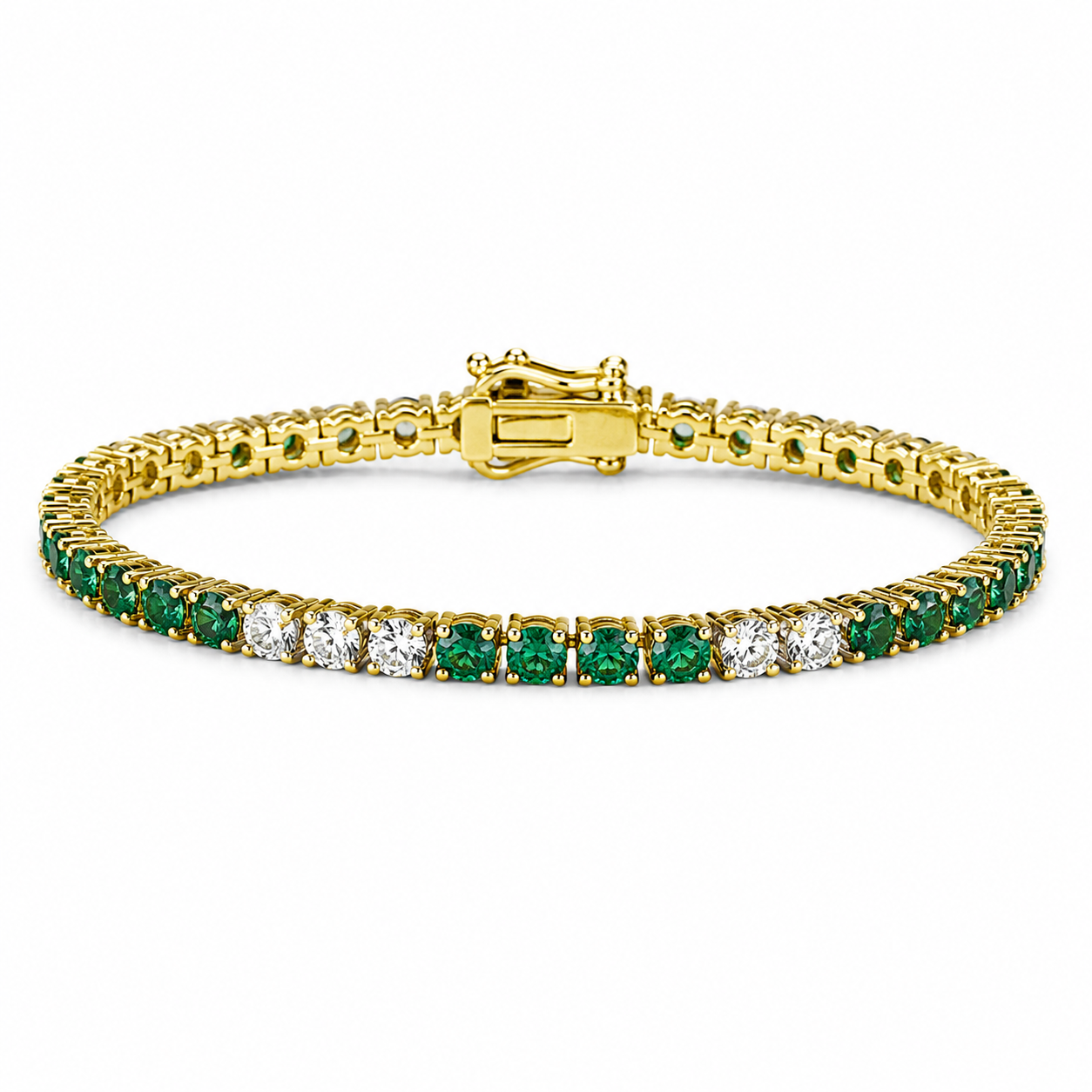 Emerald & Crystal Tennis Bracelet