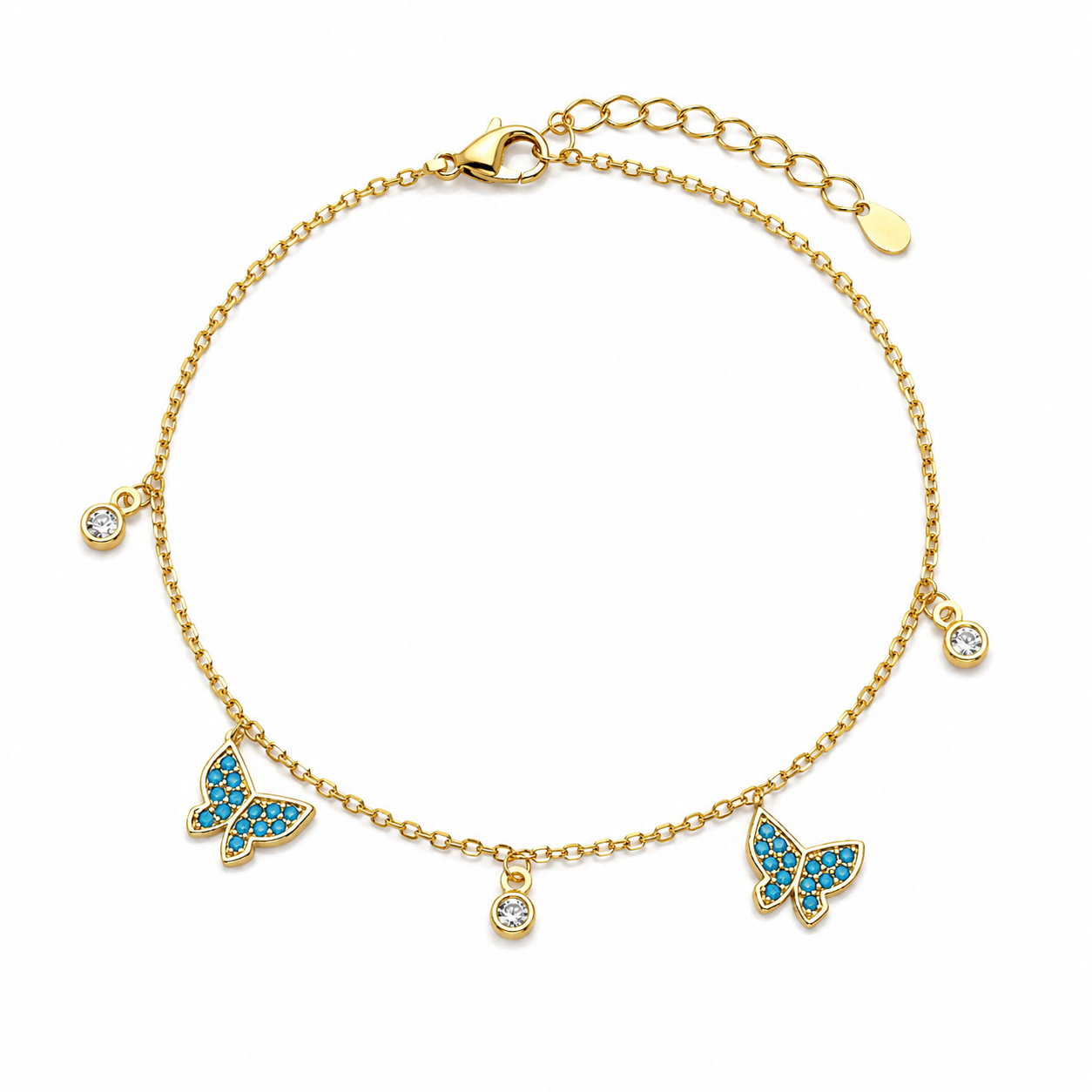 Blue Butterfly Charm Bracelet