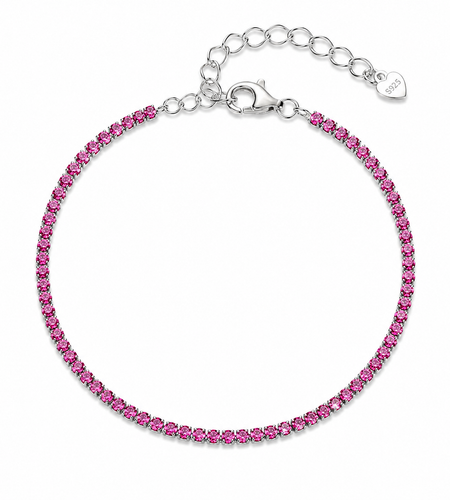 Pink thin tennis bracelet