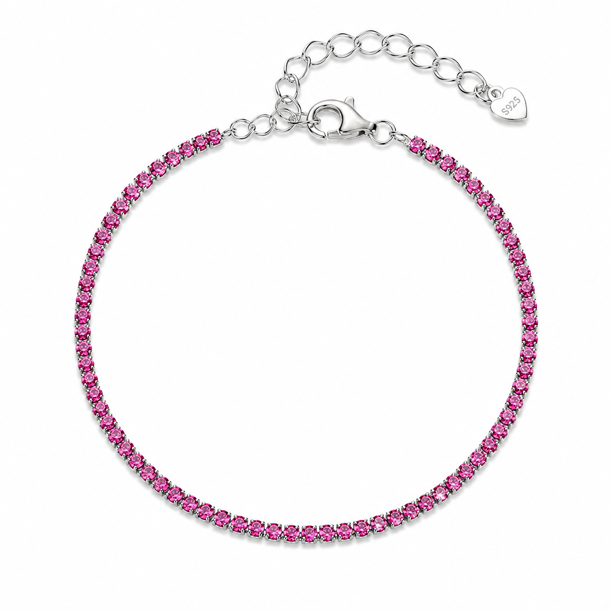 Pink thin tennis bracelet