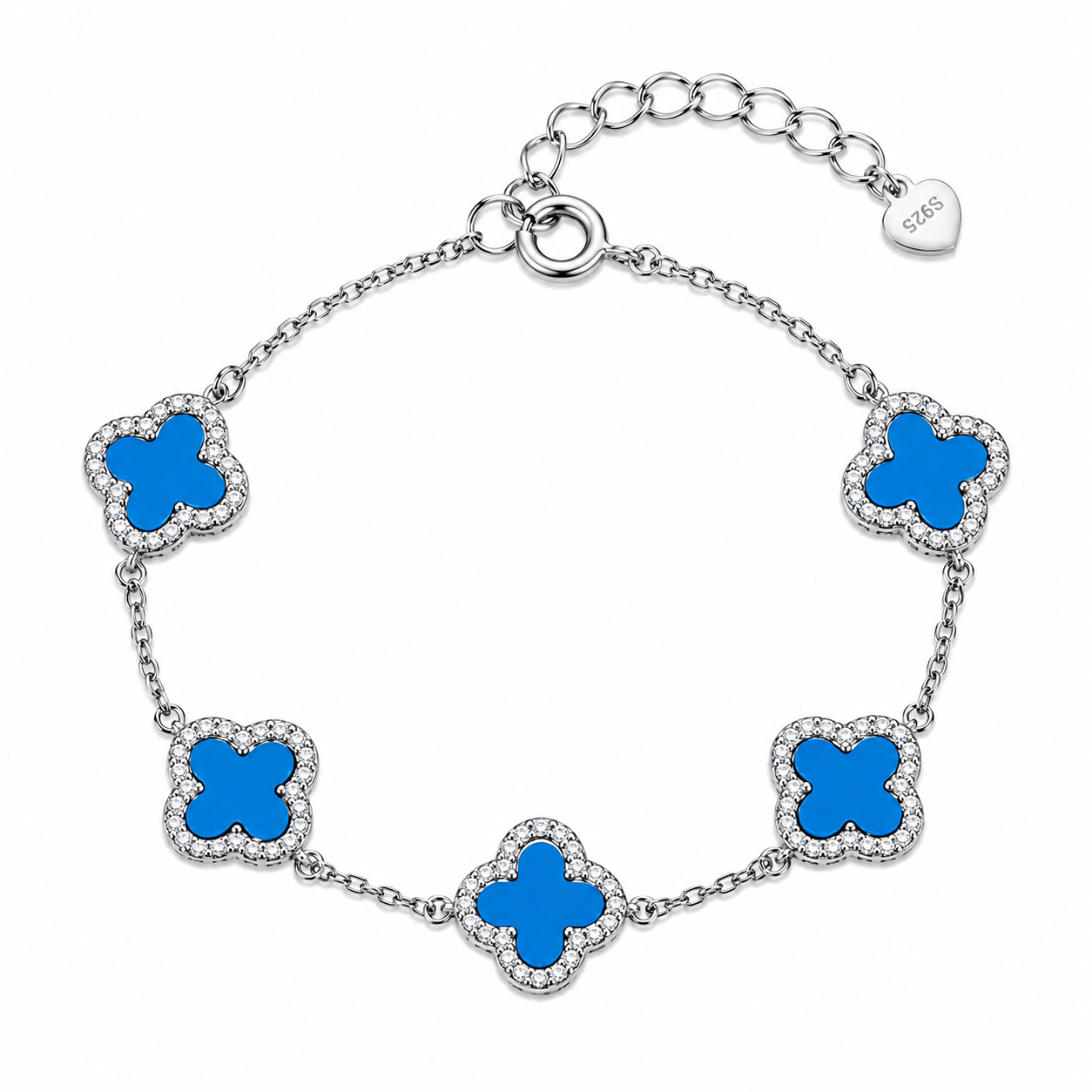 5 Clover stone Bracelet with CZ