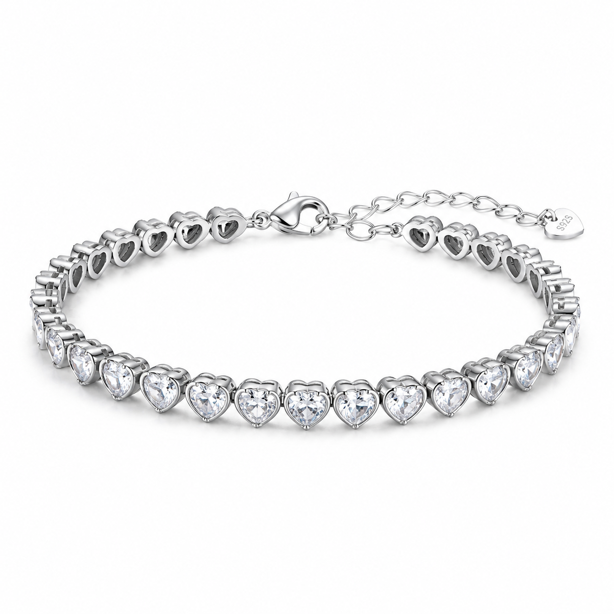 Bezel Hearts Bracelet
