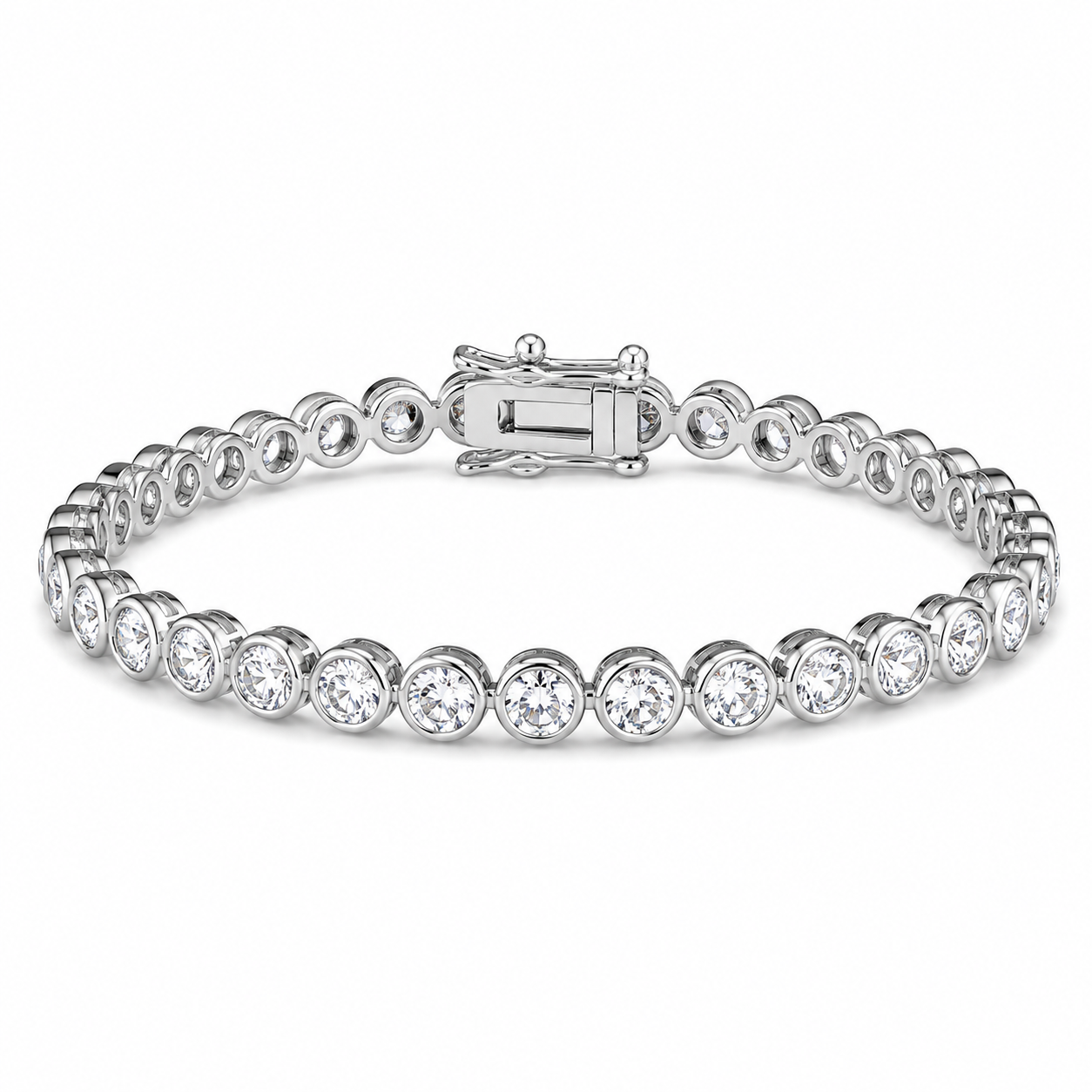 Round bezel tennis Bracelet