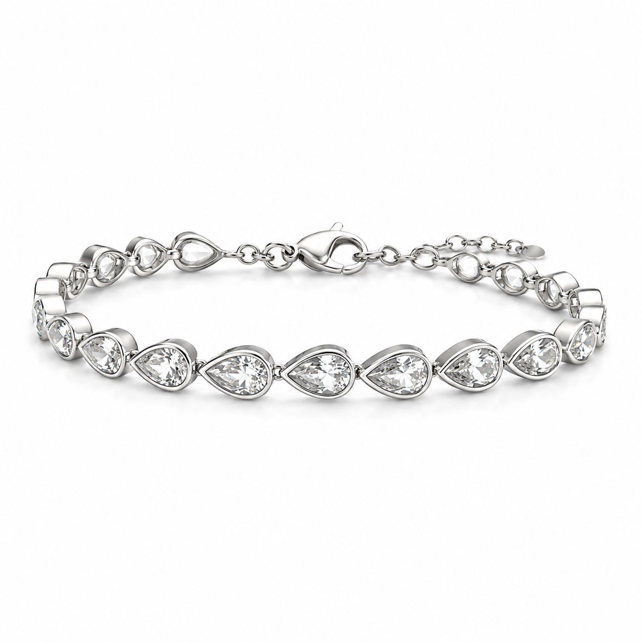 Tears bezel tennis bracelet
