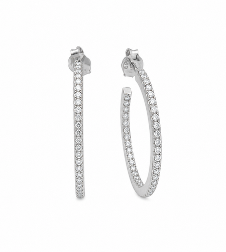 Pave Open medium Hoops
