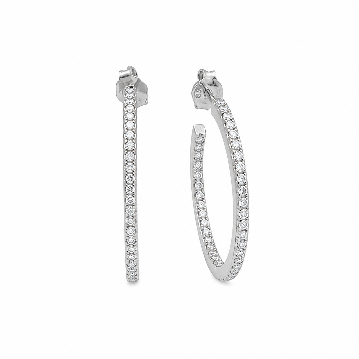 Pave Open medium Hoops