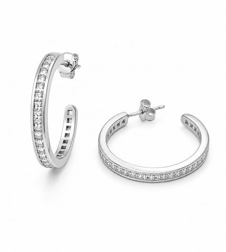 Bezel Cz hoops