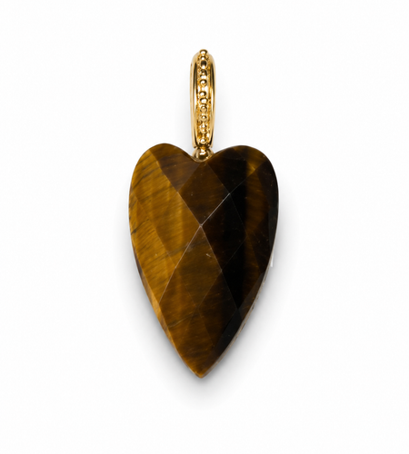 Heart long Natural Stone Charm
