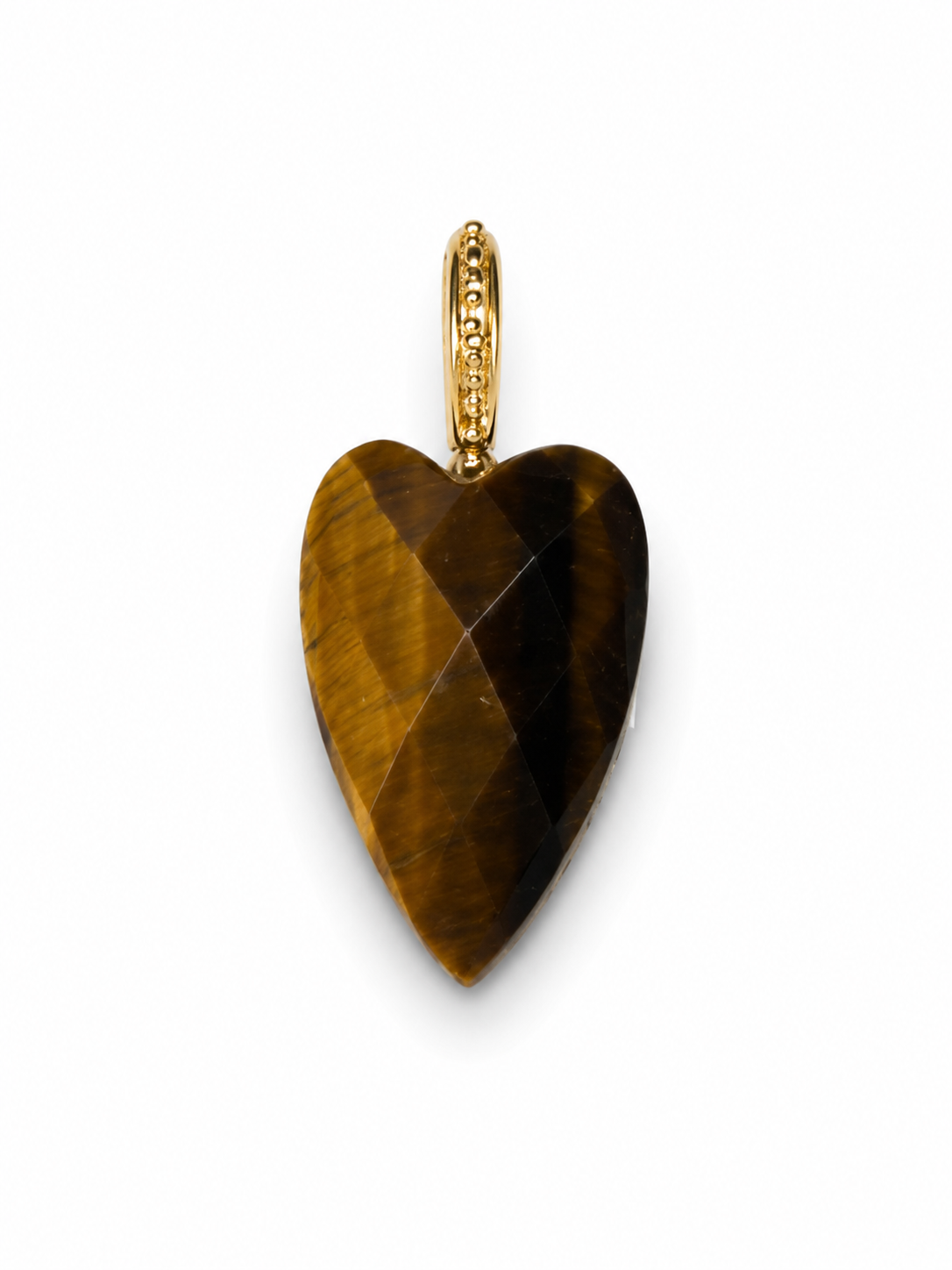 Heart long Natural Stone Charm