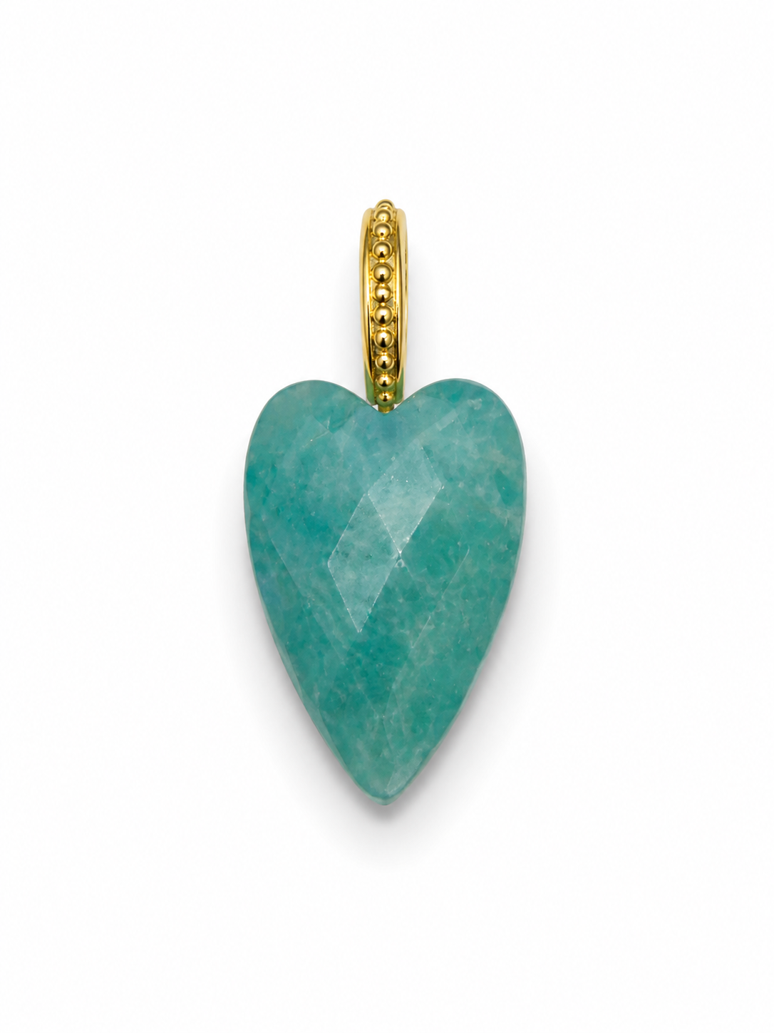 Heart long Natural Stone Charm