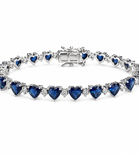 Saphire Hearts Tennis Bracelet