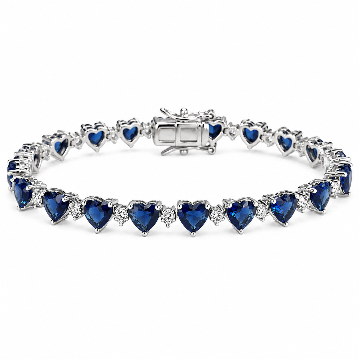 Saphire Hearts Tennis Bracelet