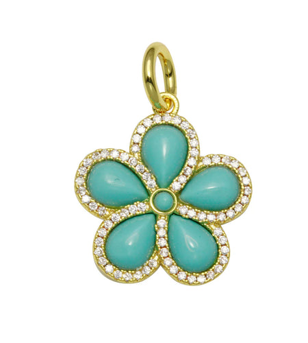 Stone Flower Charm