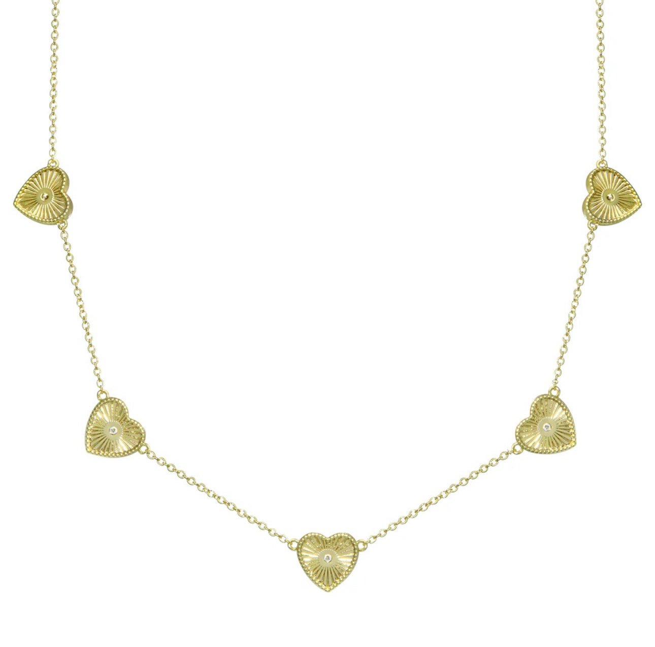 Multi Fluted Heart necklace