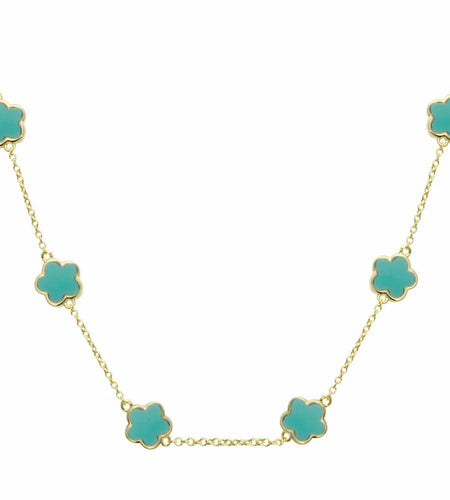 Multi flower Stone Necklace