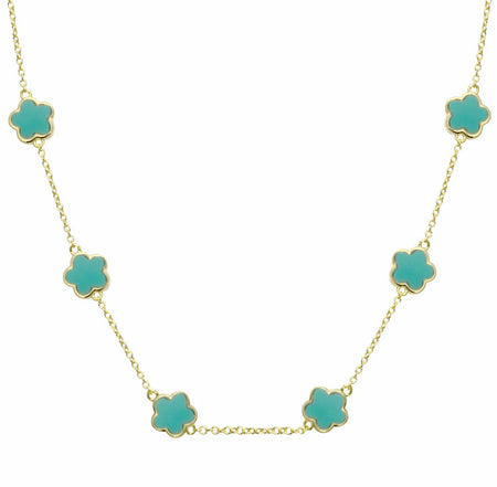 Multi flower Stone Necklace