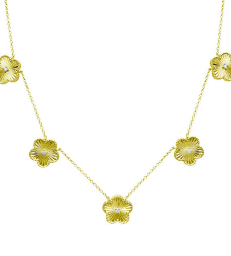 Multi Fluted flower necklace