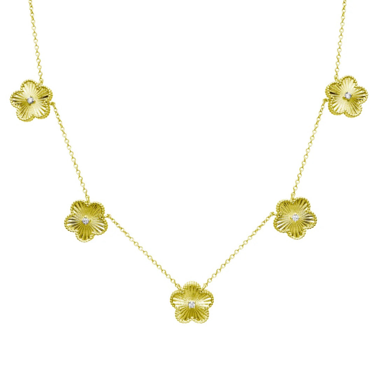 Multi Fluted flower necklace