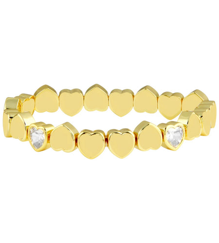 Stretchy Bezel Heart Bracelet