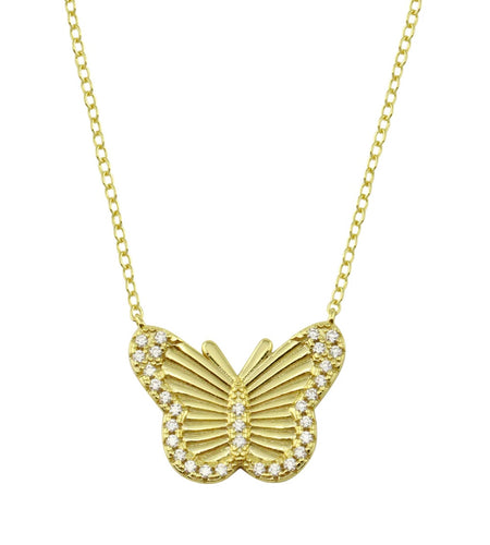 Fluted Butterfly Necklace