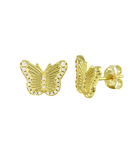 Fluted Butterfly Studs