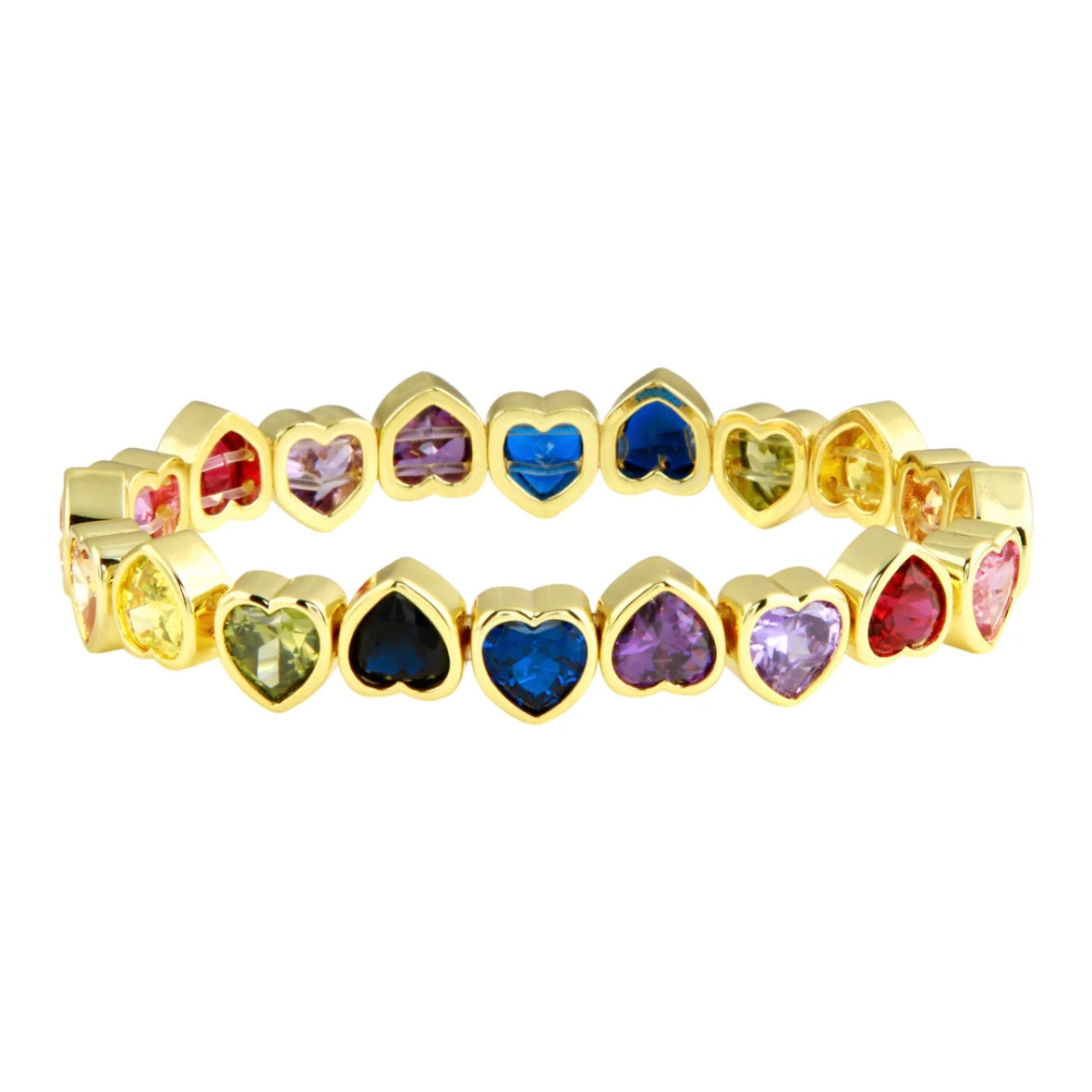 Stretchy Bezel Heart Bracelet