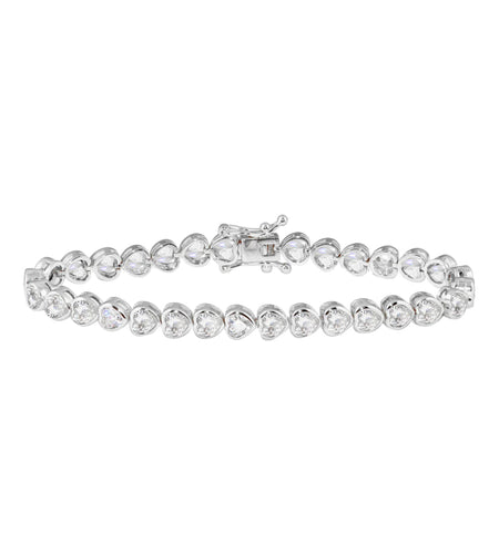 Bezel Heart Tennis Bracelet