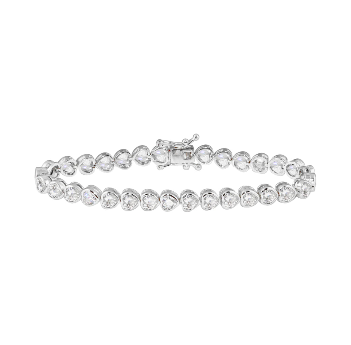 Bezel Heart Tennis Bracelet