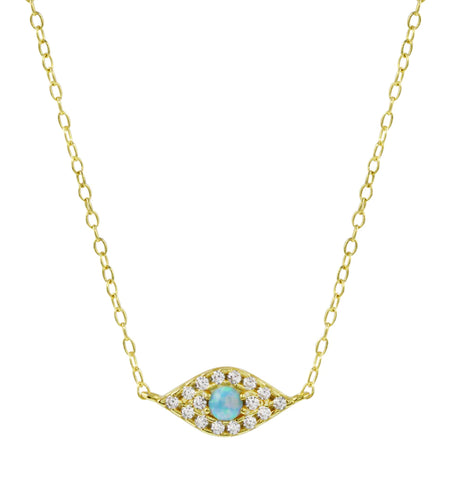 Opal Evil Eye Necklace