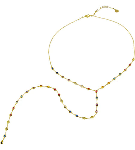 Rainbow Bezel Lariat