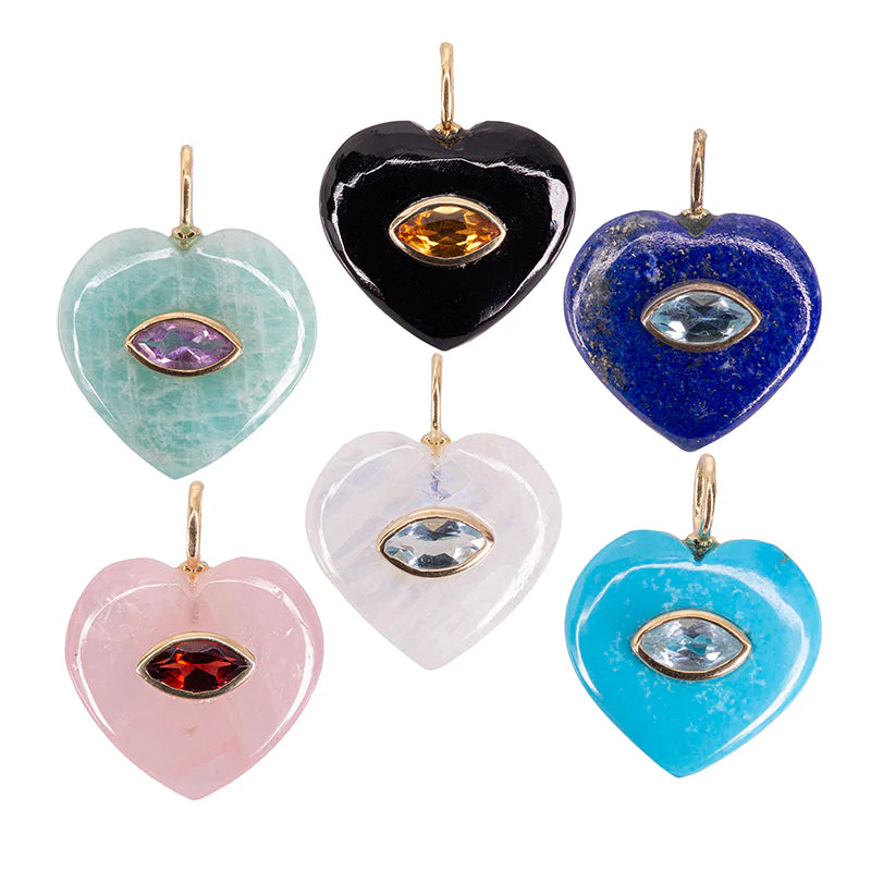 Stone heart charm