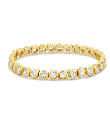 Mini Stretchy Bezel Heart Bracelet