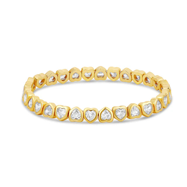 Mini Stretchy Bezel Heart Bracelet