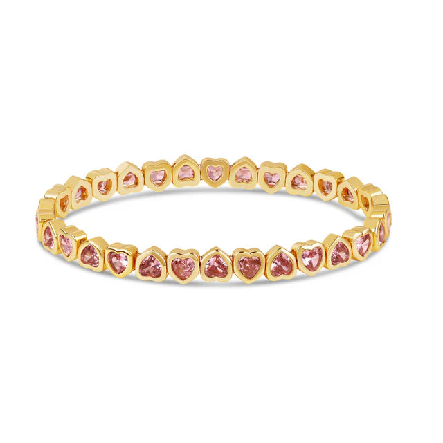 Mini Stretchy Bezel Heart Bracelet