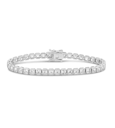 Bezel Square Tennis Bracelet