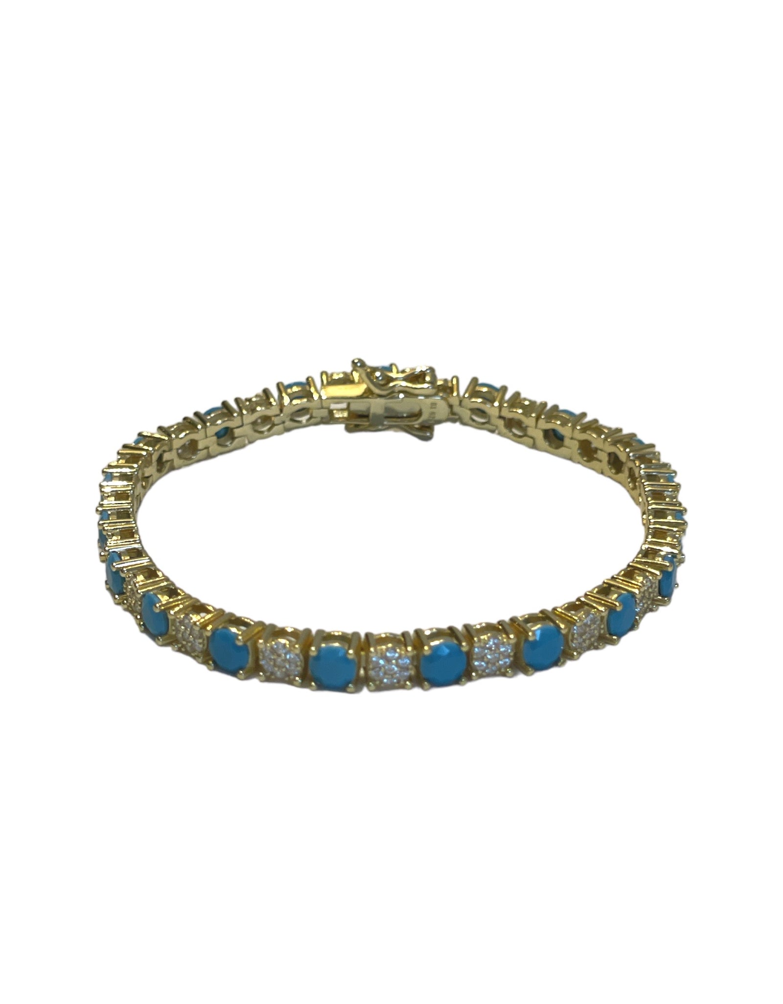 Mixed  turquoise Cz Tennis Bracelet