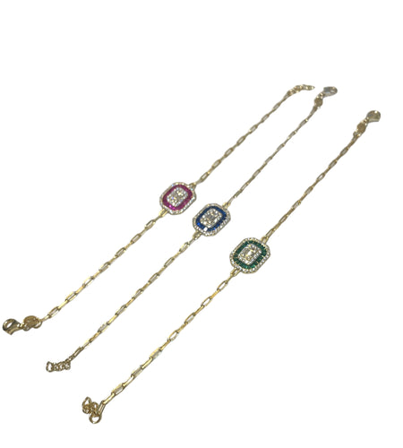 Square cz bracelet