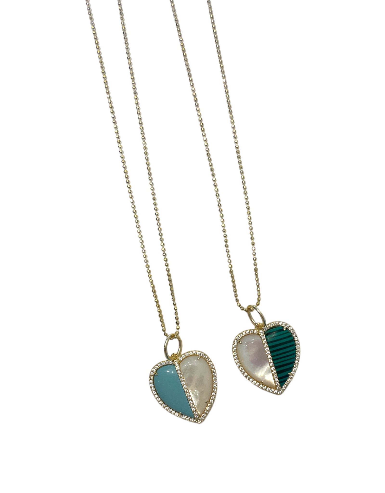 Mixed Stone Heart Necklace