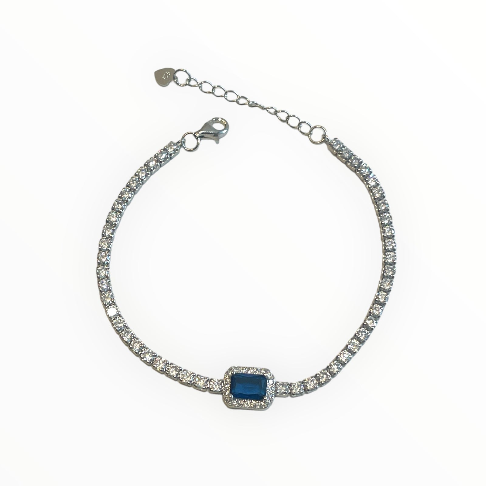 Cz square tennis bracelet