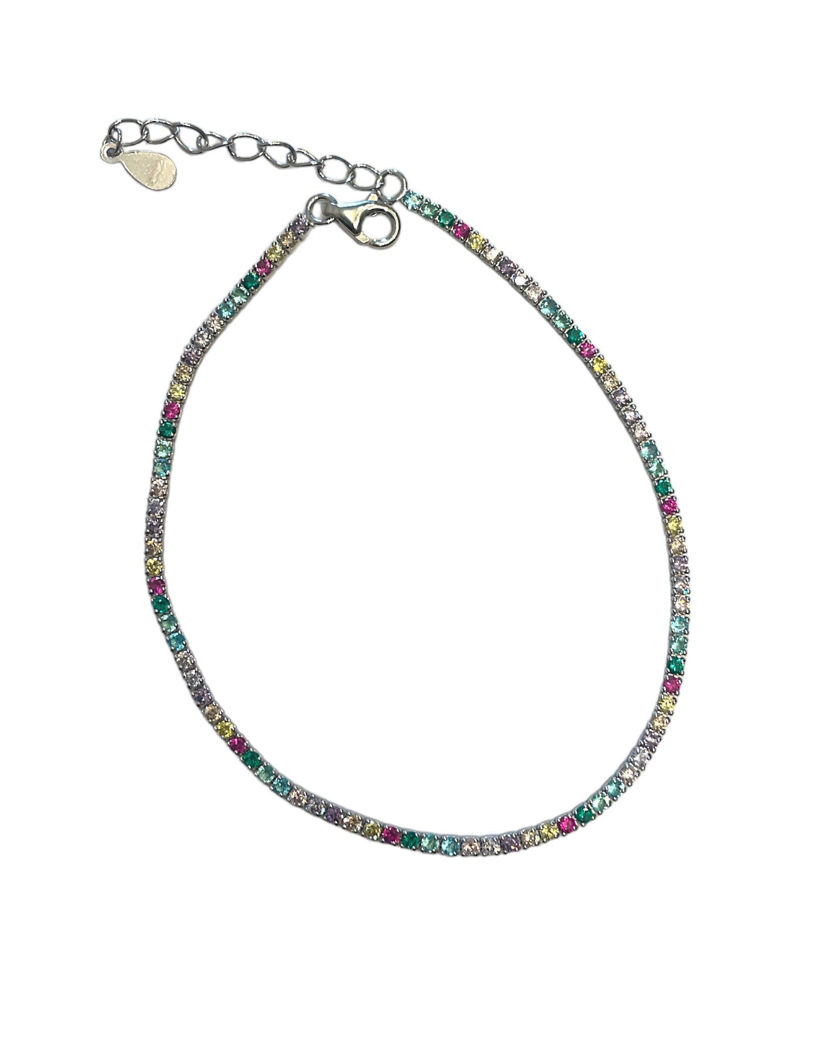 Thin rainbow tennis bracelet