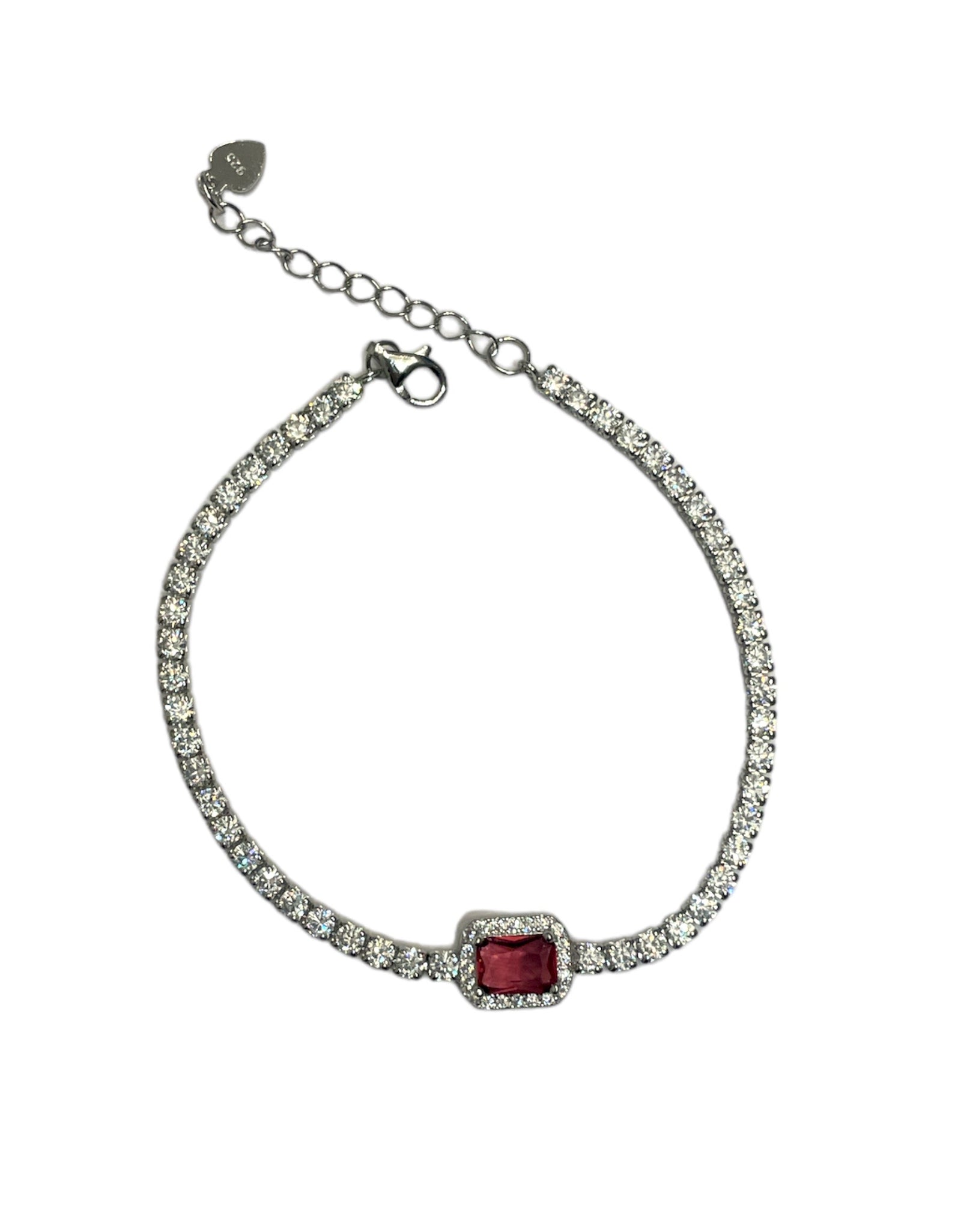 Cz square tennis bracelet