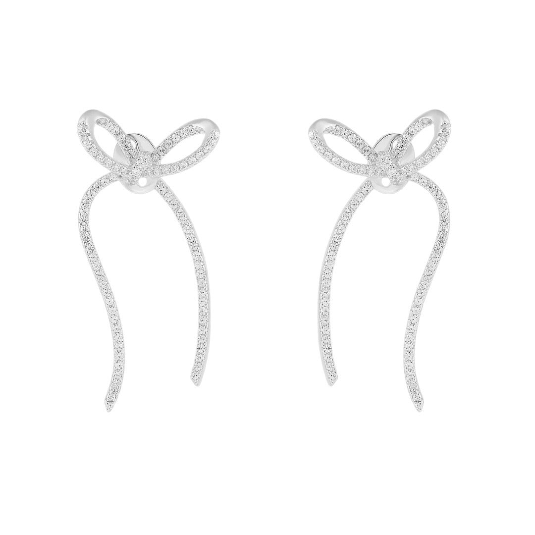 Bow Pave Ear Jacket Earring